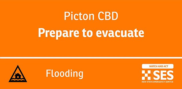 The NSW SES has received more than 450 calls since 6pm last night, with residents in the villages of Picton and Menangle, in Sydney's south-west, told to prepare for a possible evacuation.