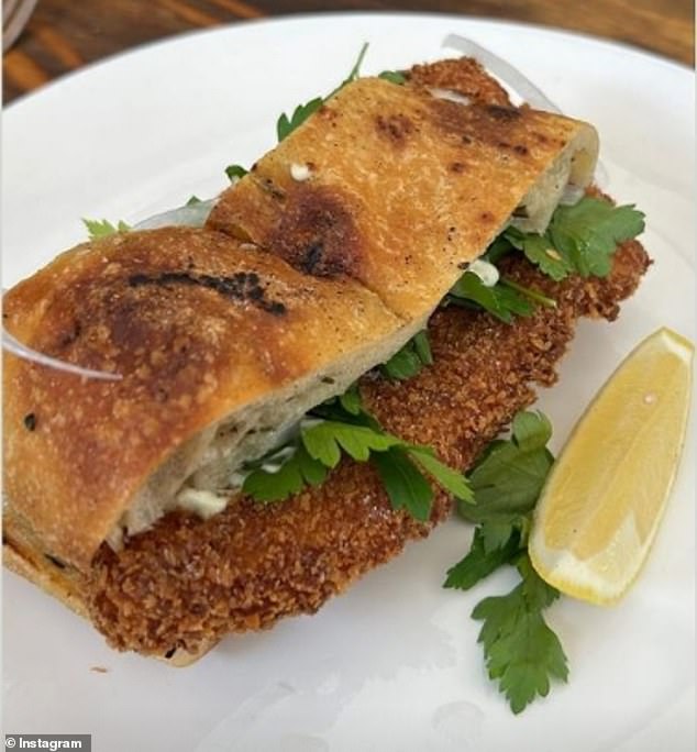 The crumbled snapper sandwich with green lemon and sauce is a customer favorite