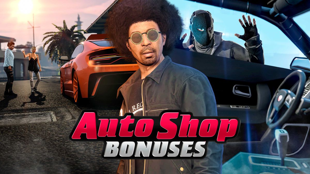 GTA Online promo art for Auto Shop bonuses