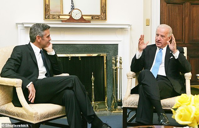 The actor and the politician, pictured together in 2009, have been friends for years, but the row casts doubt on Clooney's involvement in a star-studded fundraiser for Biden's re-election, which was due to take place in LA on Saturday.