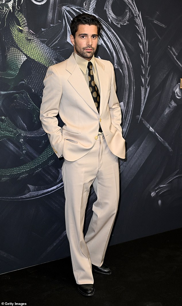 Fabien, 30, who plays Ser Criston Col, was also at the premiere and looked handsome in a beige linen suit