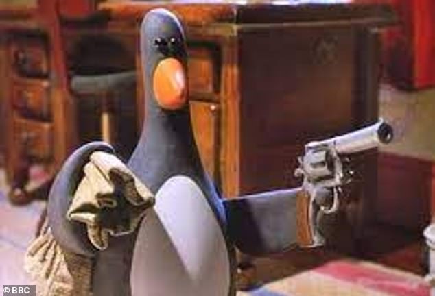 Feathers McGraw depicted in The Wrong Pants where he is sent to prison at the end of the film