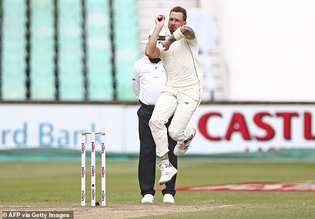 The South African maestro (pictured playing in Sri Lanka in 2019) is regarded as one of the best ever bowlers in the International Cricket Council and was the International Cricket Council's No. 1 bowler for a record 263 consecutive weeks.