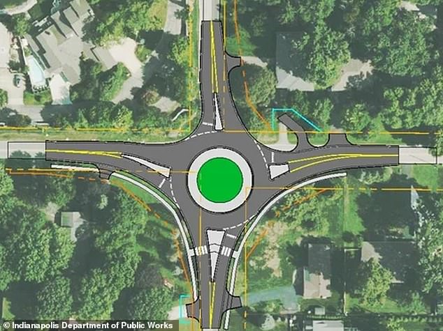 Pictured: A view of the roundabout planned for East 79th Street and Dean Road, which Fekkes said will directly interfere with his property