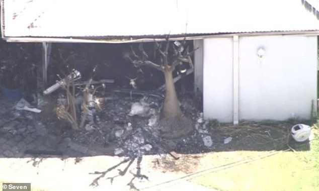 The photo shows the damage caused to the home in Kardinya of Daniel Kerr's parents