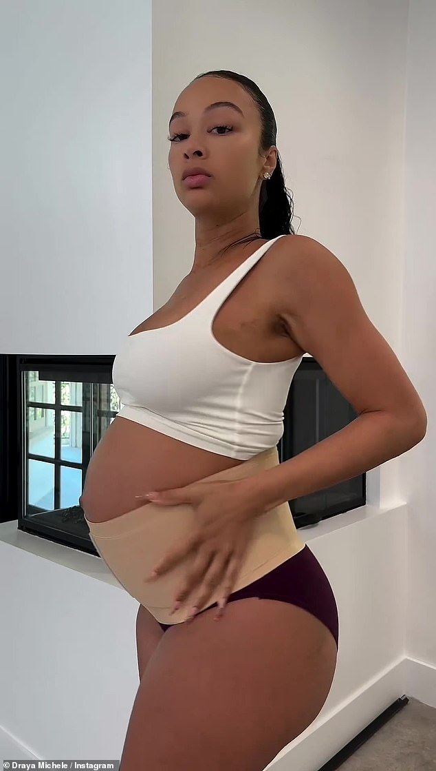 Draya is seen heavily pregnant with her daughter