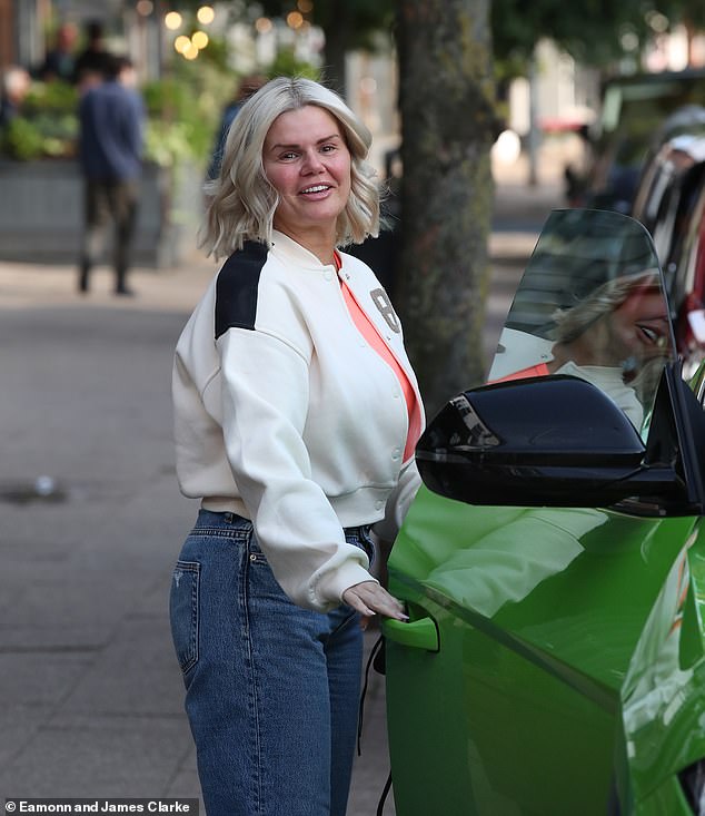 Despite the upset, Kerry was all smiles as she was spotted leaving a hair salon in Cheshire on Thursday as she debuted a shorter blonde haircut