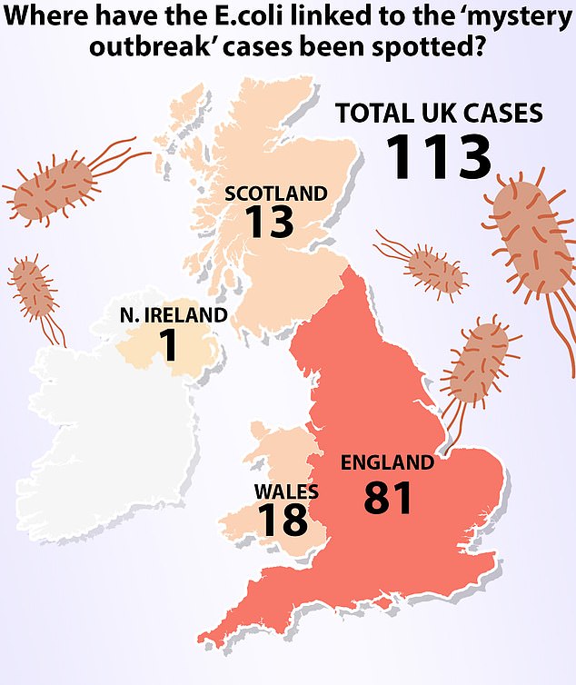 Health officials said a total of 113 cases were recorded between May 25 and June 4.  Of these, 81 were in England, 18 in Wales and 13 in Scotland.