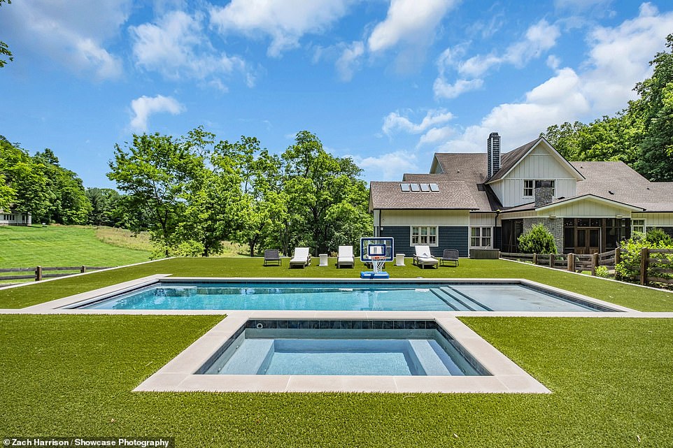 Kristin's home, located in Franklin - 34 miles south of Nashville - has four bedrooms and four bathrooms and a half bath and sits on 28,830 acres of land