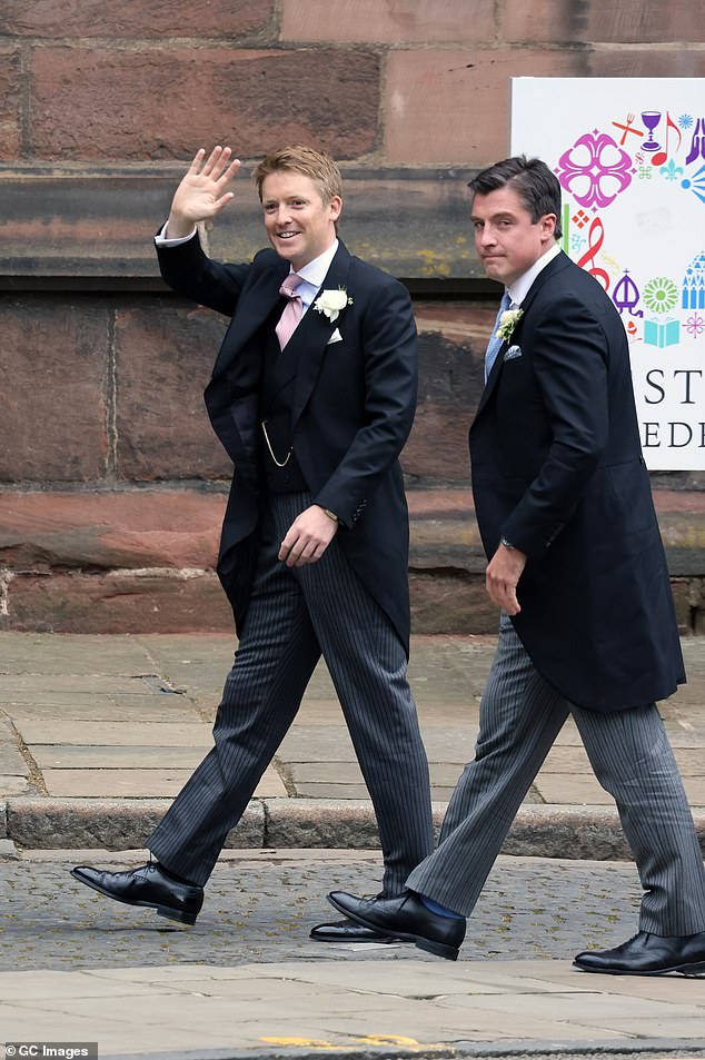 The Duke, Hugh Grosvenor, arrives at his wedding where Prince William will be an usher