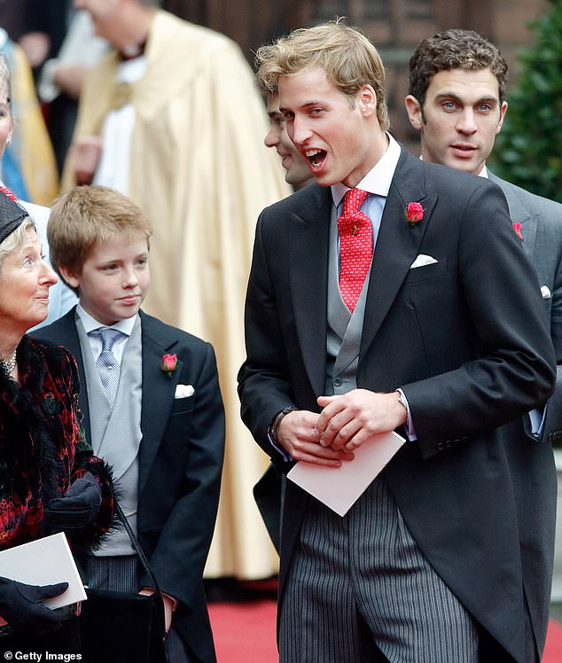 Prince William and Hugh Grosvenor at the wedding of Edward van Cutsem and Lady Tamara Grosvenor at Chester Cathedral in 2004