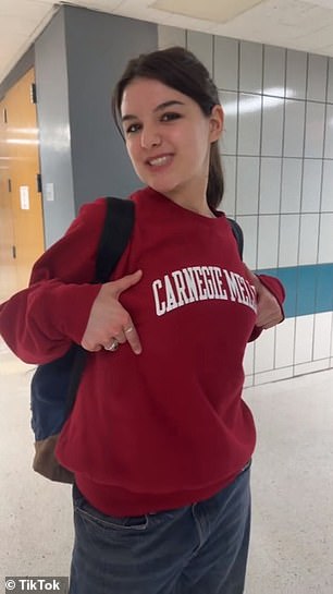 Suri revealed her Tartan pride in a playful TikTok where she and her friends each wore their chosen college sweatshirt and revealed the name to the camera