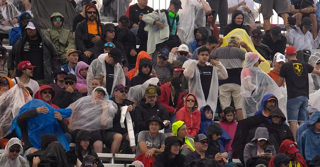 The most hardened fans stayed in the stands, but there were no cars for them to watch