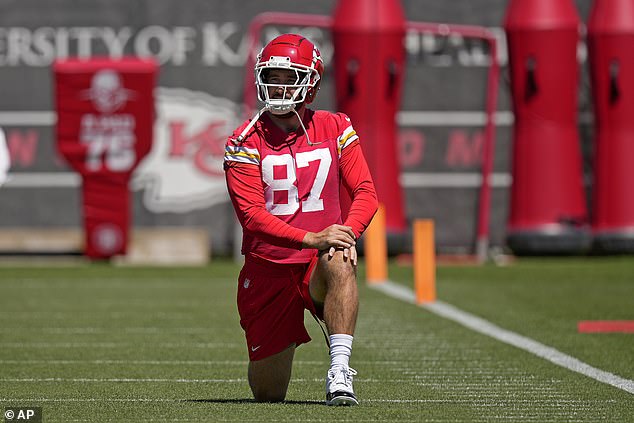 Kelce and his team are practicing ahead of a mandatory mini-camp held next week