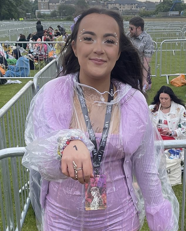 Number one in line and first in the stadium was Amber Small, 19, from Aberdeen, who was at the front of the VIP section