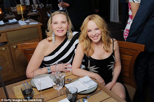 Kylie was later spotted with famous Sex and the City star Kim Cattrall.  The pair posed together at the Manko Athens restaurant, which celebrated its opening night as part of the One & Only Aesthesis Grand Opening Party