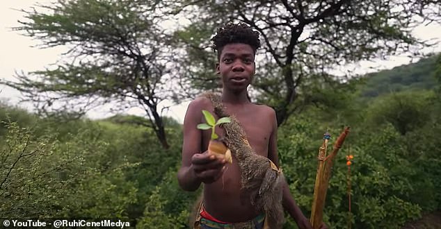 During their hunt, a man also found a giant snail, but Ruhi says the young people don't like the taste, so they offer it to the elders