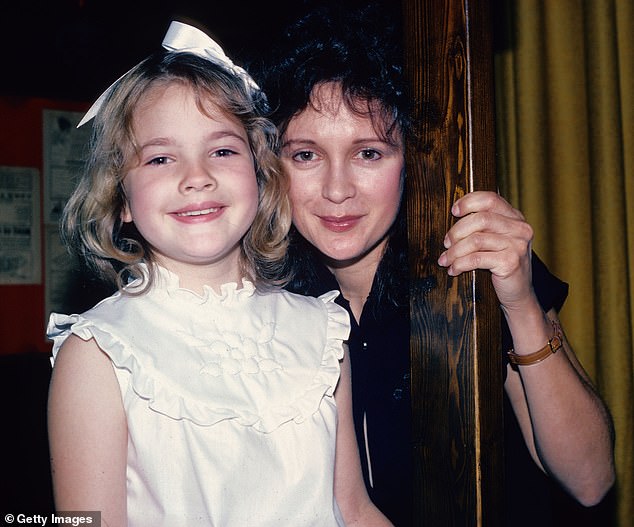 The admission comes as no surprise to fans of the actress as it is well known that she had a tumultuous childhood fueled by early exposure to drugs and alcohol (pictured with mother Jaid Barrymore in 1982)