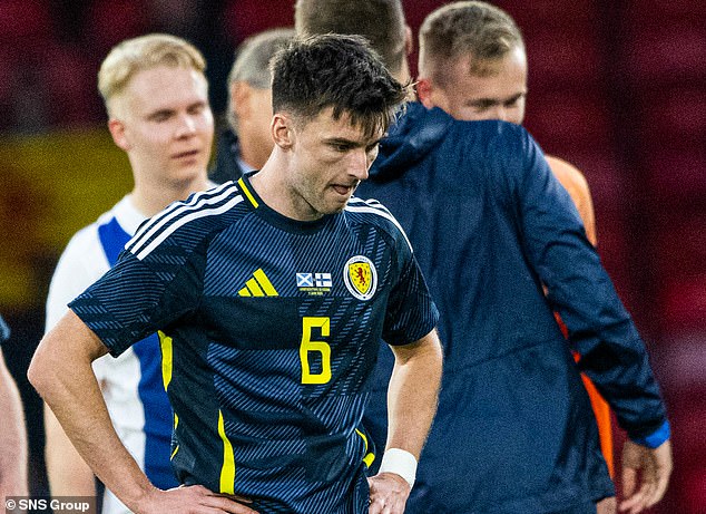 Kieran Tierney's face says it all as the Scotland defender recalls one that escaped