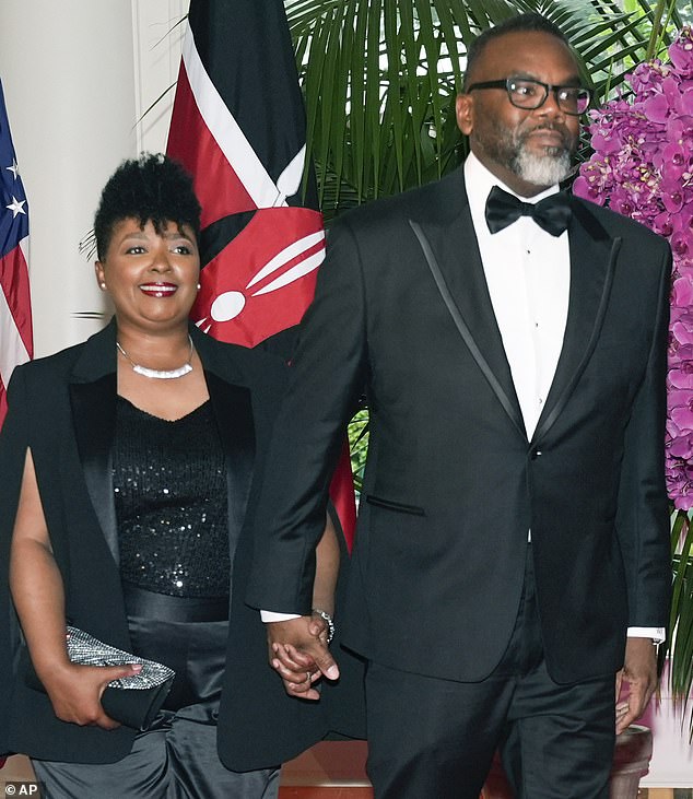 Johnson has spent far more than other elected officials on hair and makeup services;  in the photo: Mayor Johnson and his wife Stacie during a state dinner at the White House