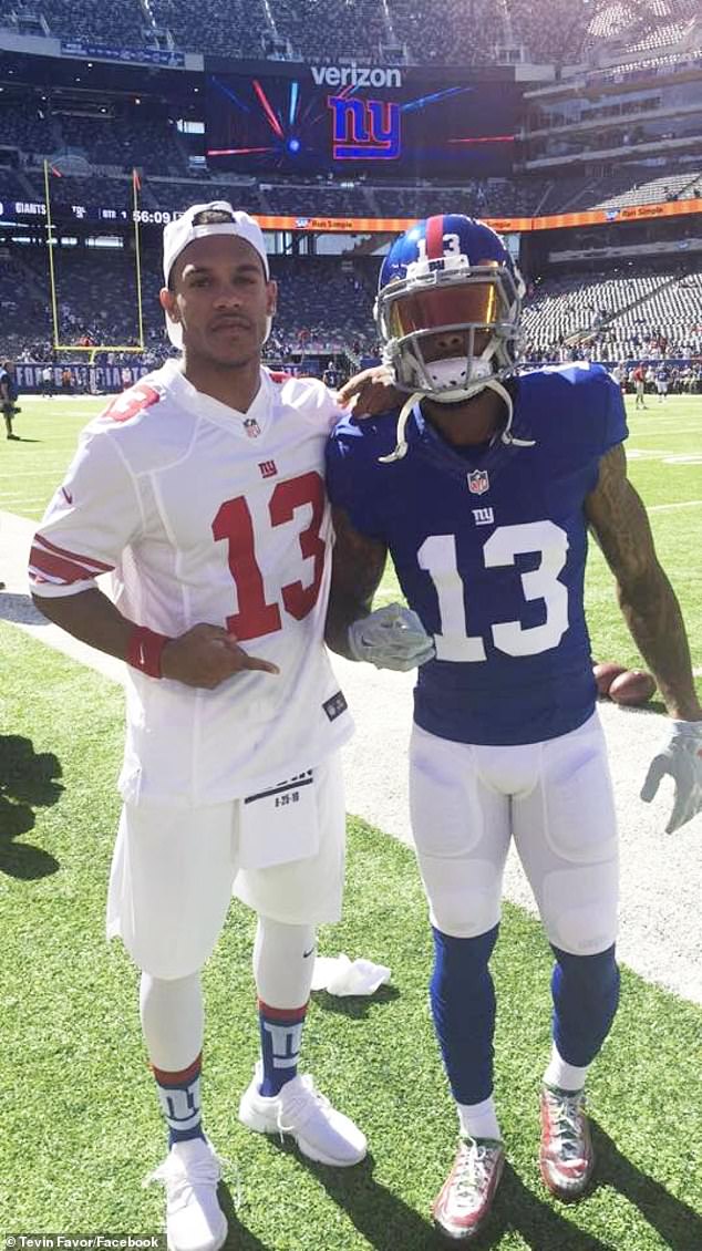 He is accused of a rape that allegedly occurred at Odell Beckham Jr.'s home.  in Arizona.  Tevin is pictured with Beckham, who is not accused of any wrongdoing