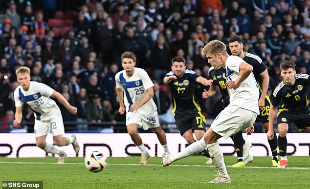 Oliver Antman curled in the 85th minute penalty that gave the Finns an unlikely draw