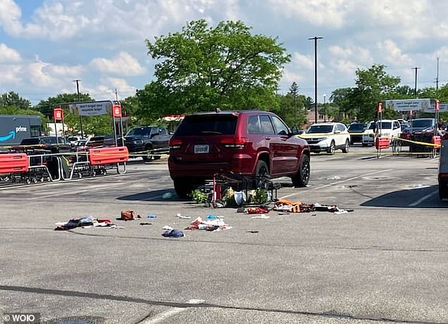 Heartbreaking photos from the scene showed messages strewn across the asphalt of the car park where the mother and son were attacked