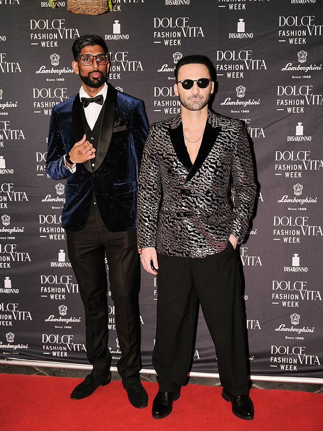 The Dolce Vita event featured an array of fashionable guests and celebrities, with a fashion show in the evening featuring designs from Tommy Ge, Bhavninder Sanghera and Tali Jatali.  In the photo: famous architect Valentino Gareri and designer Bhav Sanghera