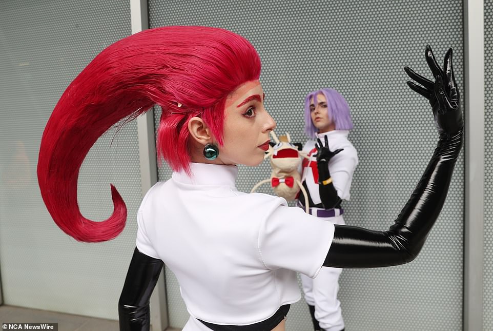 This visitor decided to dress up as a member of Team Rocket from the original Pokémon video games