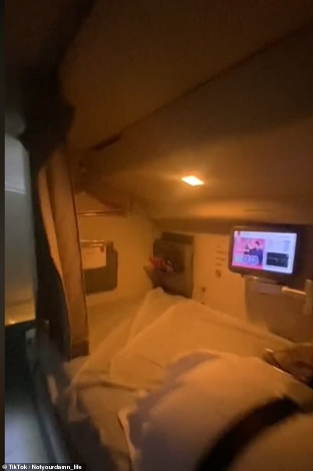 Despite most cabin crew not getting access to in-flight entertainment, Emirates flight attendants are given TVs above their beds