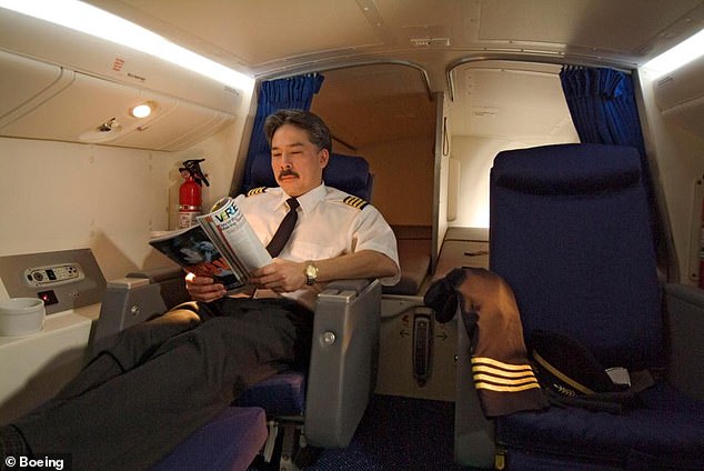 The pilots' rest area usually only has two bunk beds and sometimes there is a seat with in-flight entertainment, something the cabin crew doesn't get.