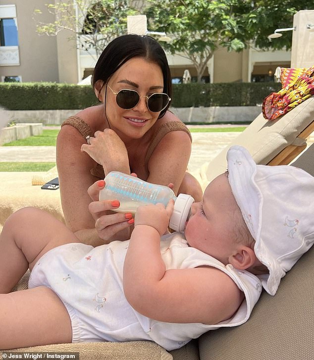 Jess, who raved about the wipes, said: 'It was just really important because when you have a baby, obviously the skin is so sensitive to begin with that you don't want to irritate it at all, and you want it all.  To be perfect'