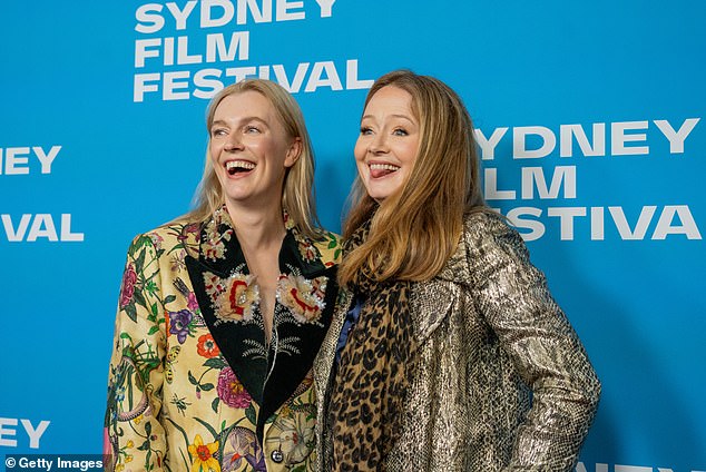 For the premiere, Miranda showed off her style in a shimmering snake print overcoat, which she paired with a navy blue blouse and black pants.