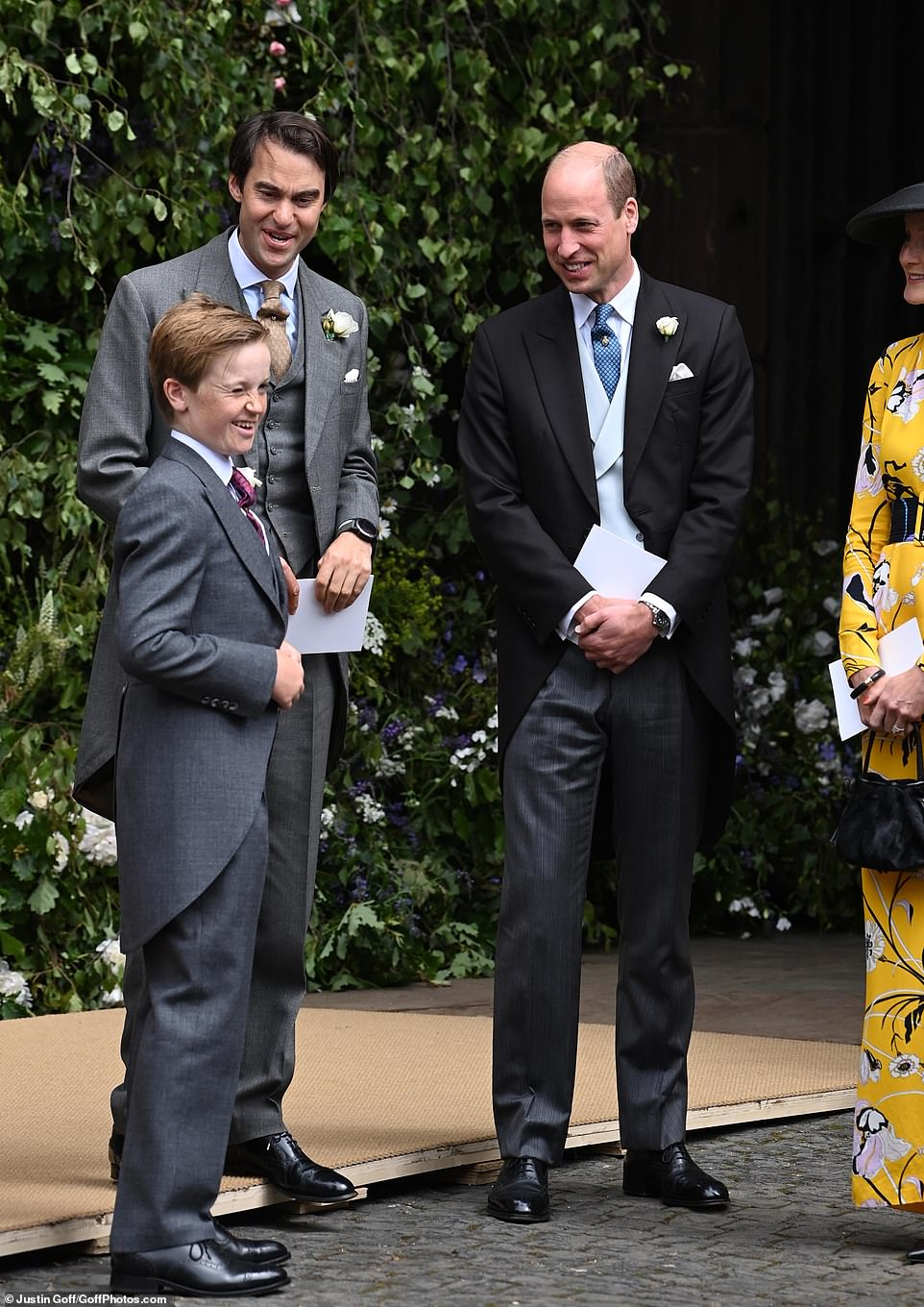 Prince William, who inaugurated the ceremony, and William van Cutsem after the wedding of Olivia and his old friend Hugh