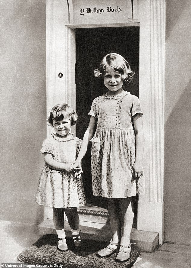 Princess Elizabeth and her sister Princess Margaret outside Y Bwthyn Bach in 1933