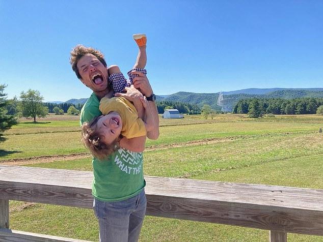 Kurczy with son Manny in the quiet zone (Image: Stephen Kurczy)