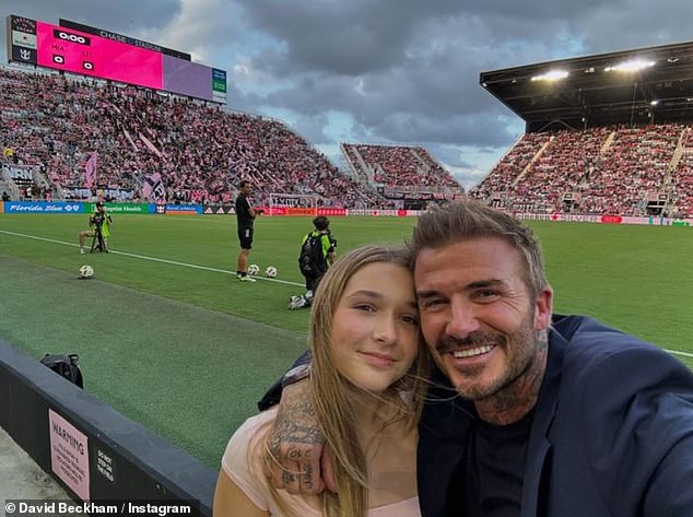 The former footballer later shared on his Instagram a selfie with his daughter posing in front of the pitch