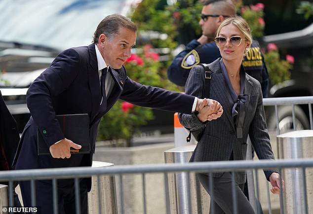 Hunter Biden arrives at federal court with his wife Melissa Cohen Biden,