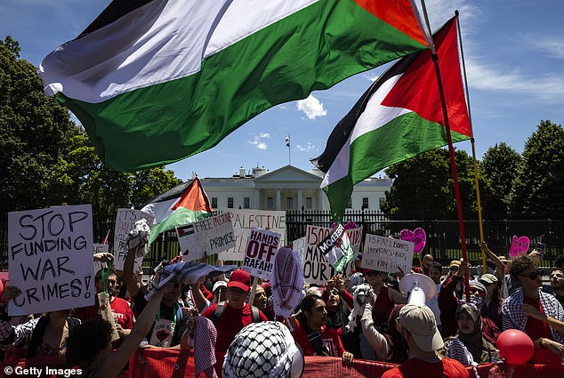 1717874483 541 Massive pro Palestine protest at White House descends into chaos as