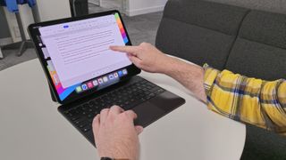 iPad Pro is used as a laptop in the office