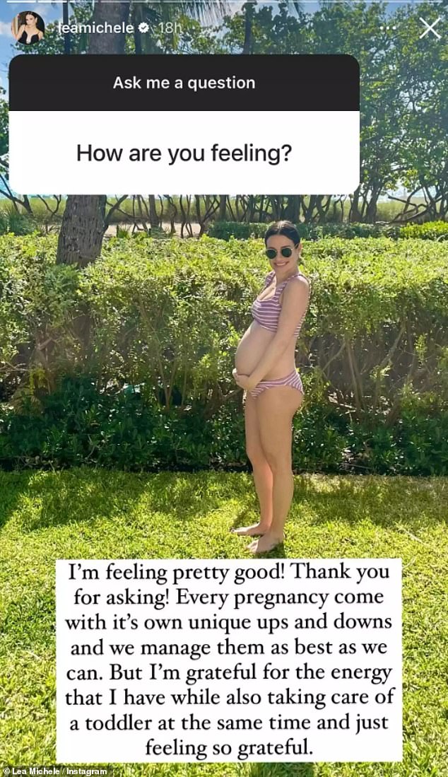 When the 37-year-old actress was asked during a Q&A on her Instagram Stories this weekend, she said her firstborn was looking forward to having a little brother or sister