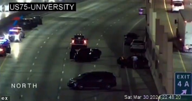 Rice and a friend crashed their car on a freeway in Dallas on March 31, striking six vehicles