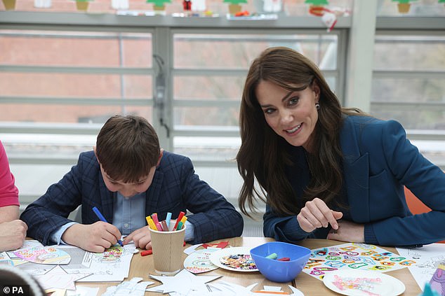 The Princess of Wales with Tony Hudgell (left) during a visit to the official opening of the Evelina London Children's Day Surgery Unit at London's Guy's and St Thomas' Hospital