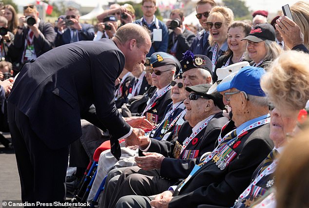 William was in his element replacing his father, speaking to veterans in northern France after Charles went home