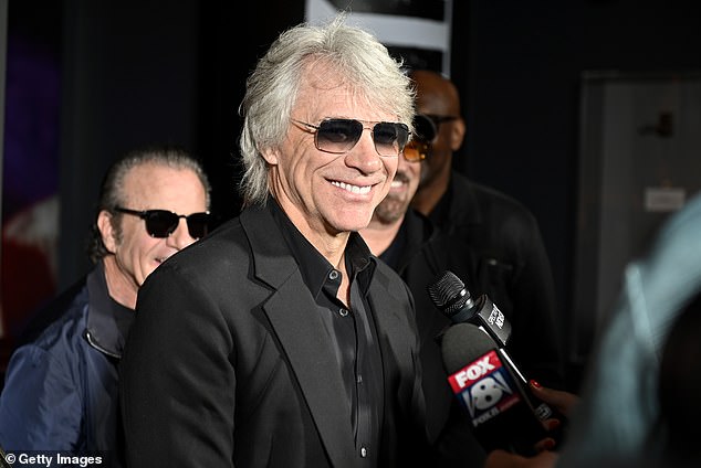 The 62-year-old singer cut a cool figure in an all-black ensemble as he arrived at the Rock & Roll Hall of Fame and Museum for the Bon Jovi Forever showcase