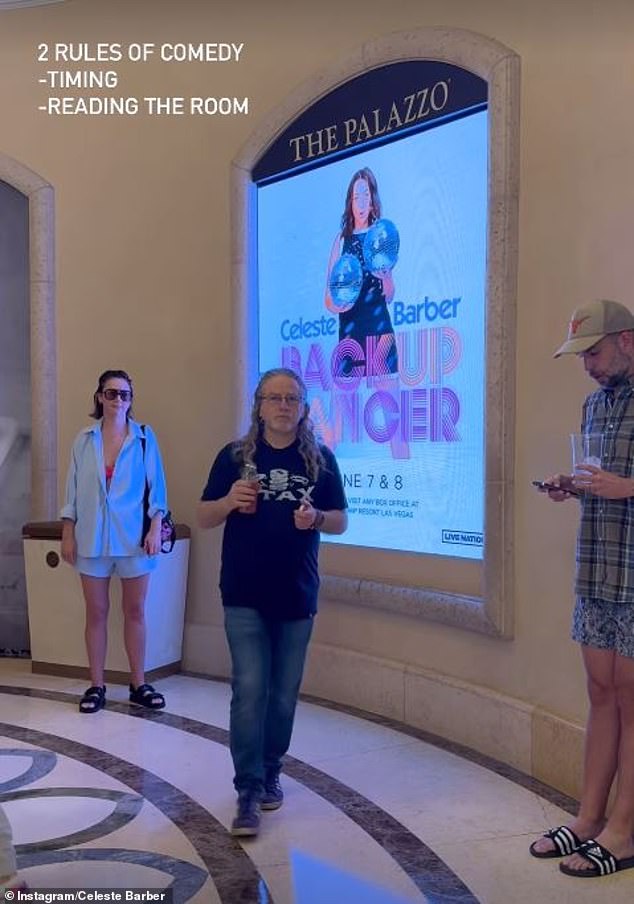 Dressed in a red bikini top, blue button-up shirt, matching shorts and sunglasses, the internet sensation started looking around to see if anyone had noticed that she was the woman in the photo.