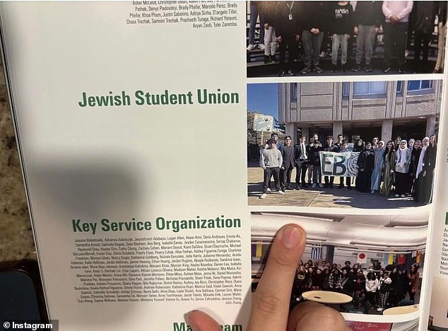 In the yearbook, the section for the Jewish Student Union fell between the Tenor Bass group and the Key Service Organization, both of which have a name with their photo.  For the Jewish Student Union, however, there is no text, just an empty space