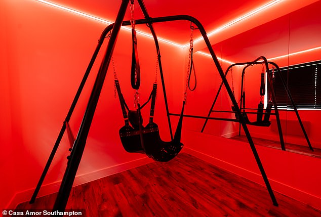 The building is equipped with a 'state-of-the-art intimacy swing' (photo) where 'you and your partner can give free rein to your creativity'