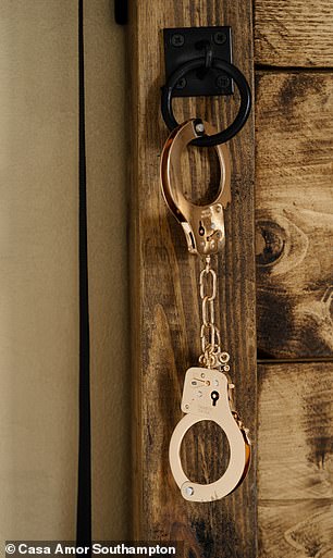 Handcuffs can be found in the sex-based Airbnb to use during a 'naughty outing'