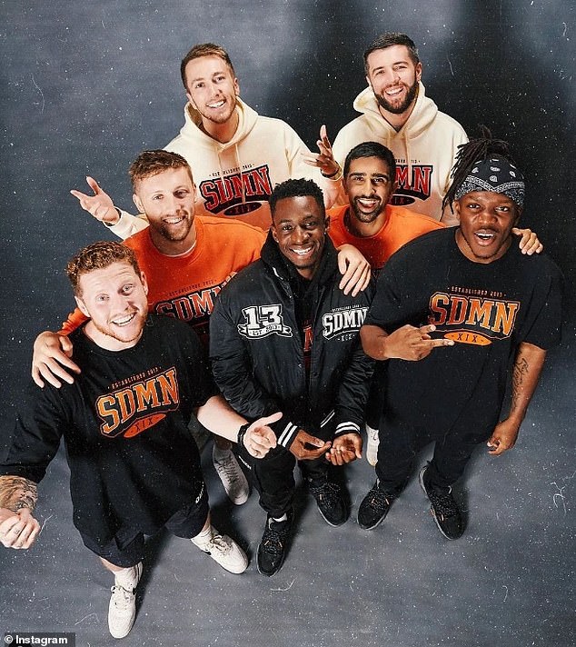 Minter is part of a collective of YouTubers called The Sidemen (pictured), which was originally formed a decade ago after bonding on an online platform for fans of the popular video game Grand Theft Auto.